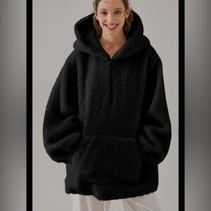 EUC NAP Black Pouch Pocket Fleece Hoodie Oversize S CozyCore